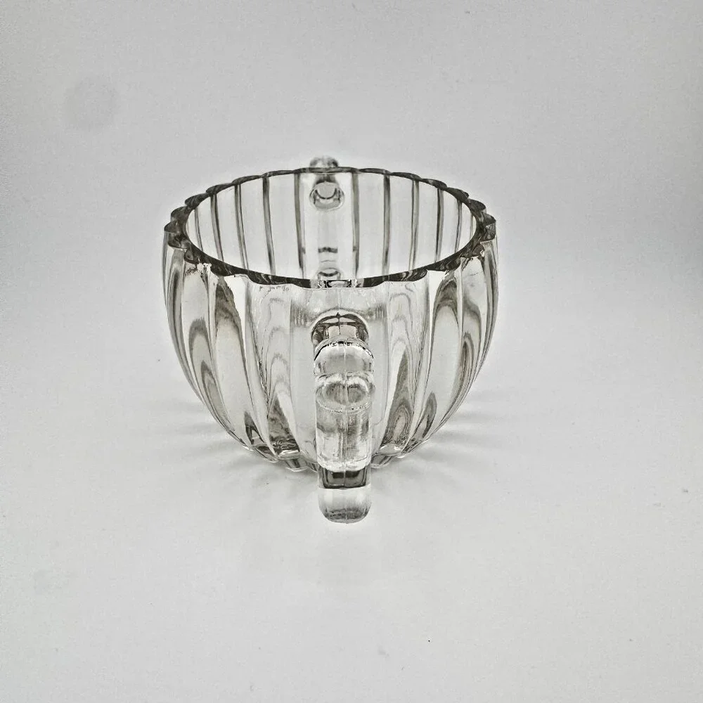 Jeanette Depression Glass National Pattern Open Sugar Bowl Dish Gift Ware Ribbed